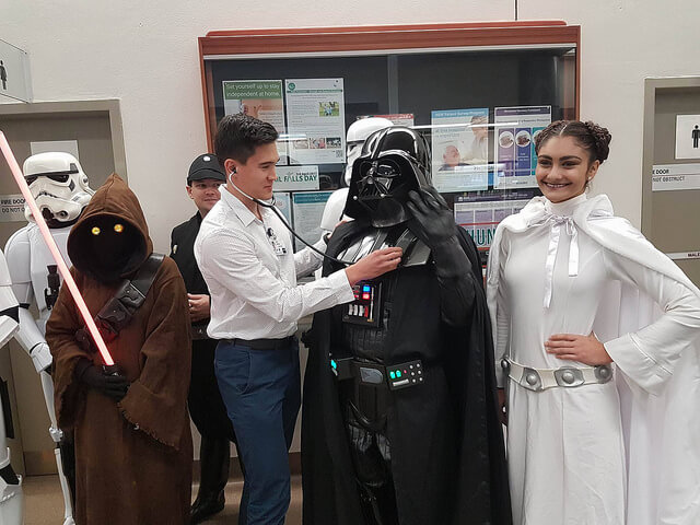 Steve G as Darth Vader during our visit to John Hunter Hospital